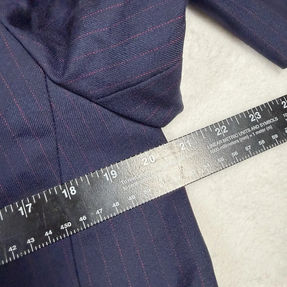 Vintage Pendleton Womens Size 16 Navy Red Pinstripe Wool Skirt Suit 2 Piece